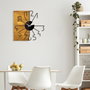 Wallity Reloj de pared decorativo de madera Nogal y Negro